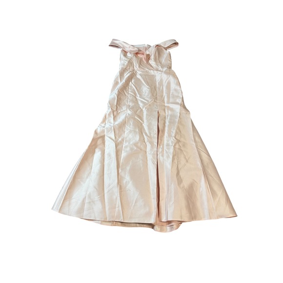 NWT Alfred Sung Size 14 OFF-THE-SHOULDER CUFF TRUMPET GOWN FRONT SLIT BLUSH Pink - Picture 2 of 10